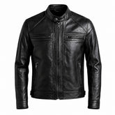 Men's Black Leather Jacket J-04
