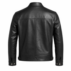 Men's Black Leather Jacket J-04
