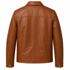 Luxury Brown Leather Jacket J-10